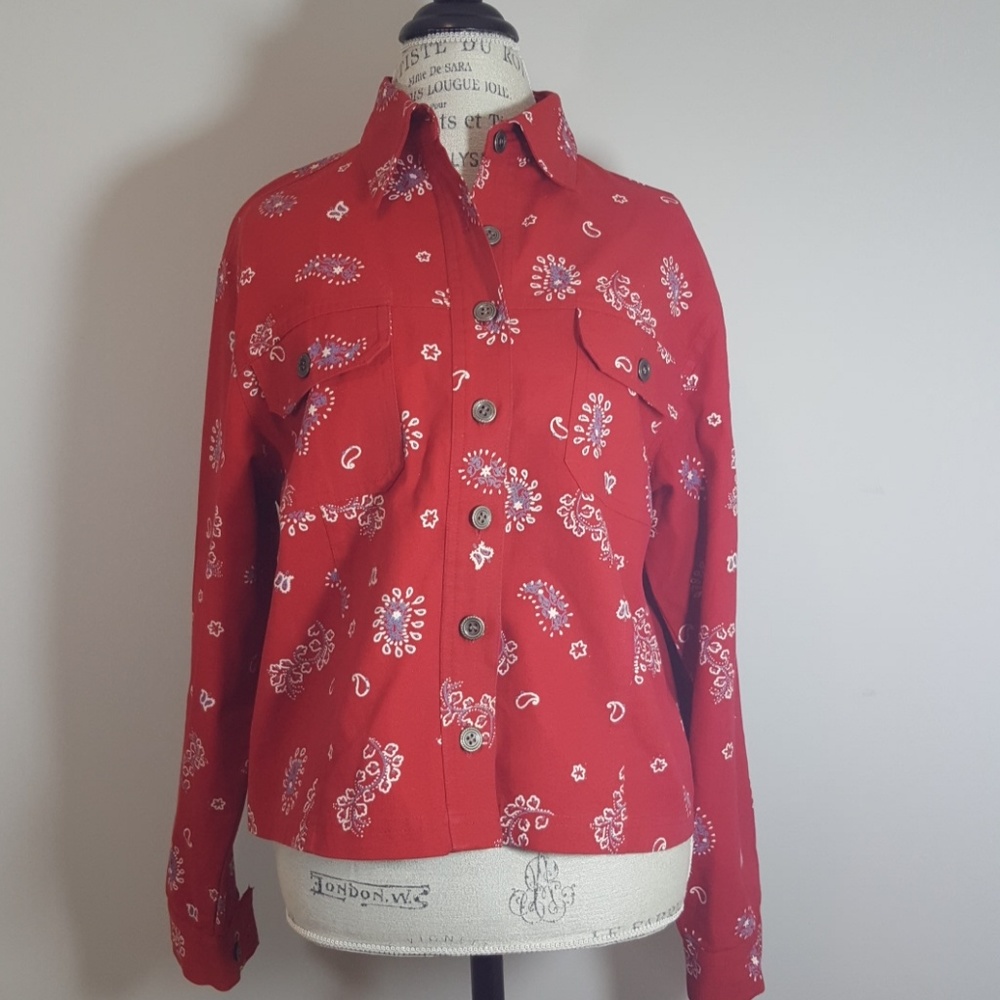 Boston Proper bandana print jacket size medium